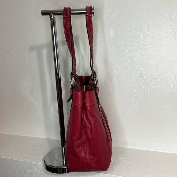 Coach SoHo red leather pleated shoulder bag F15045 - Picture 3 of 13